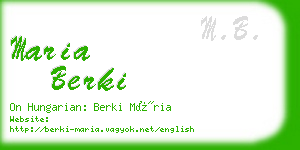 maria berki business card